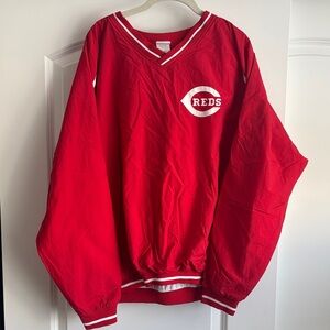 Cincinnati Reds V-Neck Pullover Sweatshirt Windbreaker